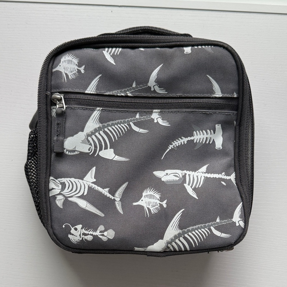 Pottery Barn Kids Gray and Blue Lunch Bag